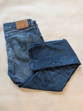 ZARA Z1975 Low Rise Jeans Skinny Blue Medium Wash Distressed Size 36